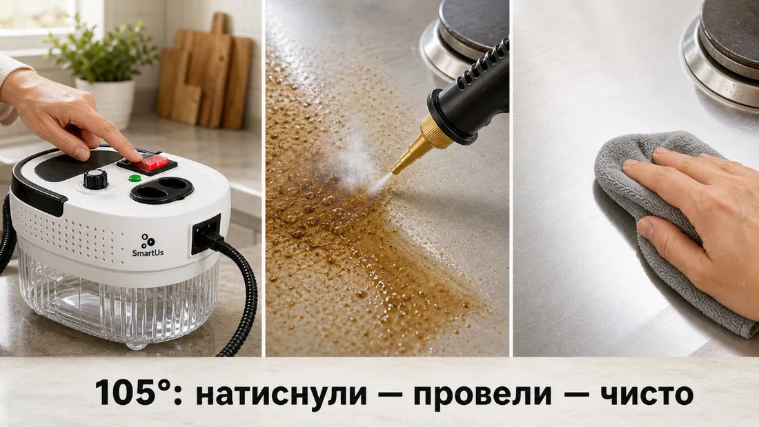 105°: натиснули — провели — чисто